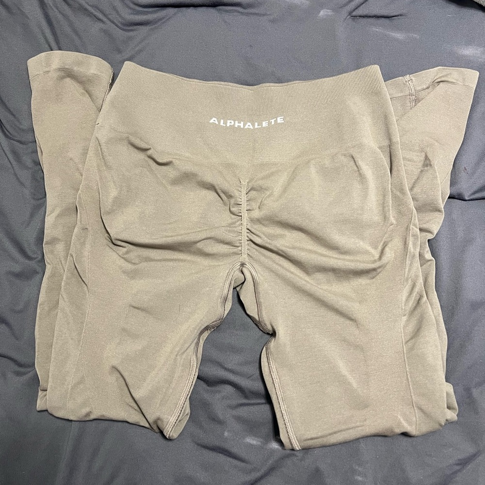 Alphalete Taupe Leggings and Black leggings
